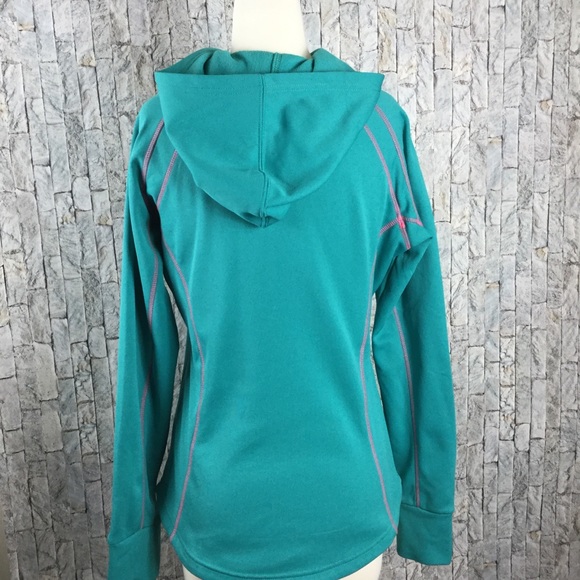 Fila teal jacket, size M, hooded, 1/4 zipper - Picture 2 of 4